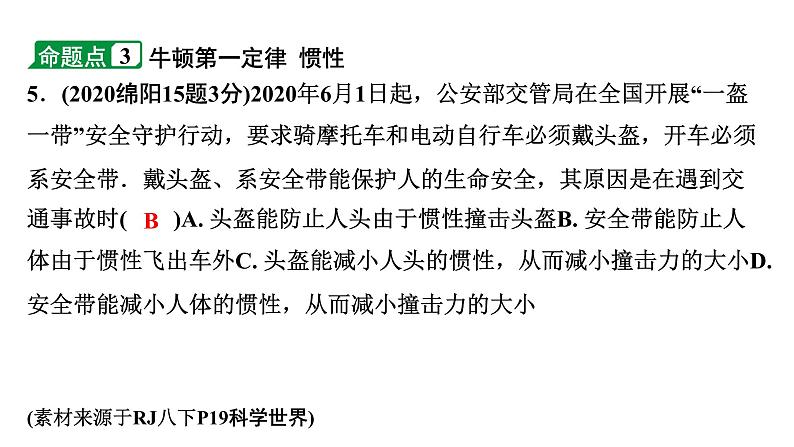 2024四川中考物理二轮重点专题研究 力--牛顿第一定律(课件)第7页