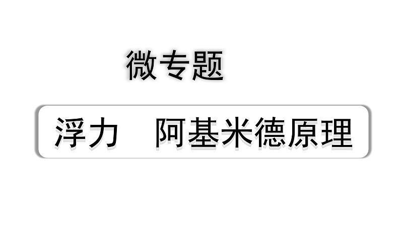 2024四川中考物理二轮重点专题研究 微专题 浮力  阿基米德原理（课件）第1页