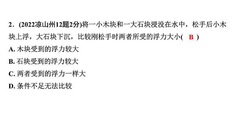 2024四川中考物理二轮重点专题研究 微专题 浮力  阿基米德原理（课件）第4页