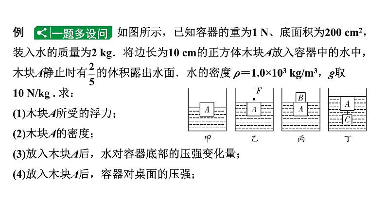 2024四川中考物理二轮重点专题研究 微专题 漂浮、悬浮模型浮力相关计算（课件）07