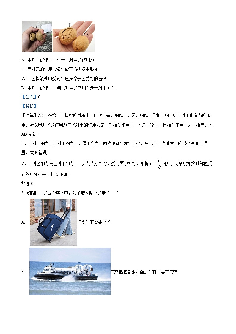 湖北省武汉市武昌区2023-2024学年八年级下学期期末考试物理试题（原卷版+解析版）03