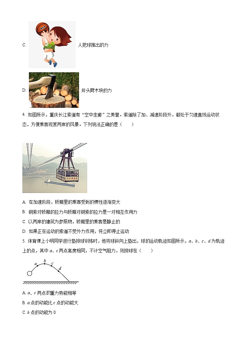 黑龙江省齐齐哈尔市铁锋区2023-2024学年八年级下学期期末教学质量监测物理试题（原卷版）第2页
