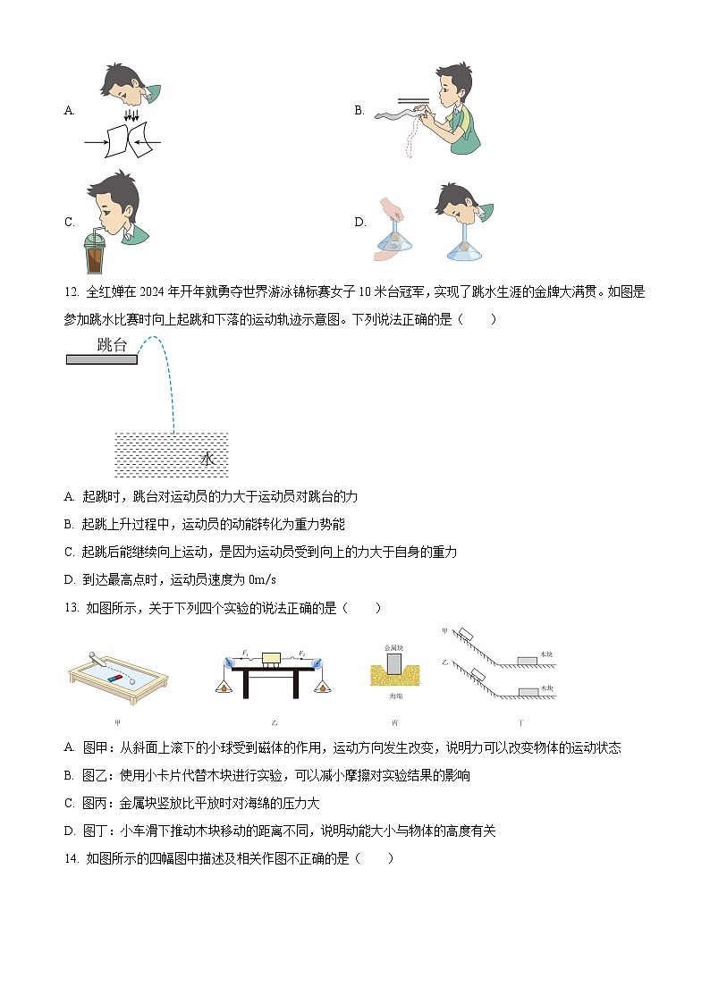 江西省赣州市赣县区2023-2024学年八年级下学期期末考试物理试题（原卷版）第3页
