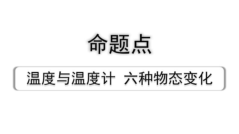 2024长沙中考物理二轮专题复习 温度与温度计 六种物态变化 （课件）第1页