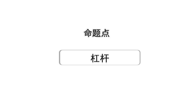 2024长沙中考物理二轮专题复习 中考命题点 杠杆（课件）第1页