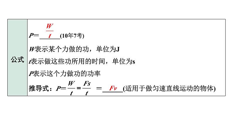 2024长沙中考物理二轮专题复习 中考命题点 功  功率的理解及计算（课件）第8页