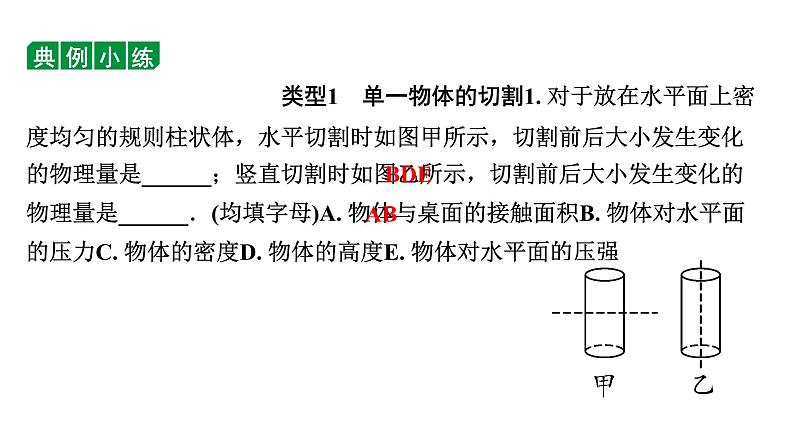 2024长沙中考物理二轮专题复习 微专题 固体压强的切割叠加问题（课件）03