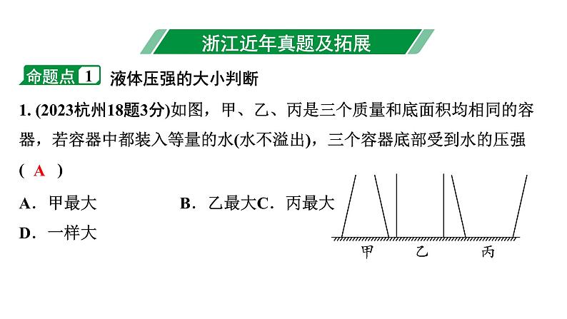 2024浙江中考物理二轮重点专题研究 第5讲 第2节 液体压强（课件）第3页