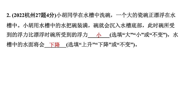 2024浙江中考物理二轮重点专题研究 第6讲 第2节 物体沉浮的条件及应用（课件）第5页
