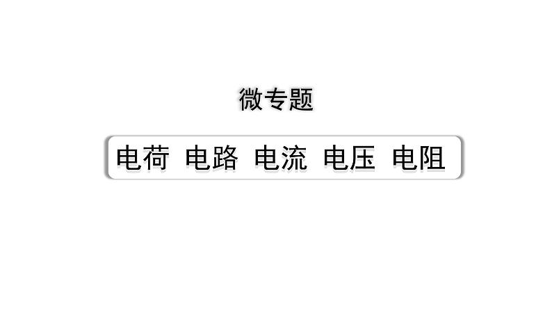 2024浙江中考物理二轮重点专题研究 微专题 电荷  电路  电流  电压  电阻（课件）01