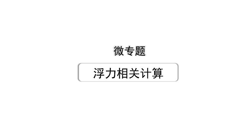 2024浙江中考物理二轮重点专题研究 微专题 浮力相关计算（课件）01