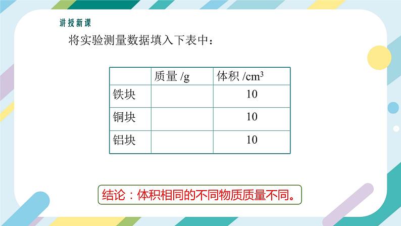 【核心素养目标】沪科版+初中物理+八年级全一册 5.3   科学探究：物质的密度 课时1 课件+教案+练习（含教学反思和答案）07