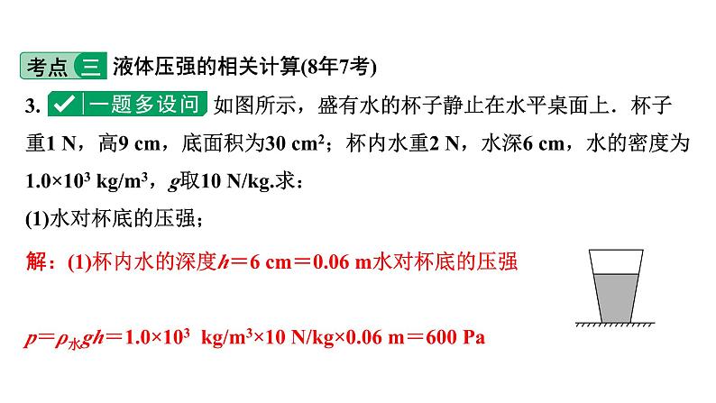 2024中考物理备考专题 第12讲 液体压强  (课件)第8页