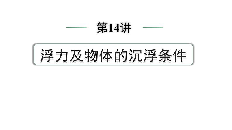 2024中考物理备考专题 第14讲 浮力及物体的沉浮条件 (课件)第1页