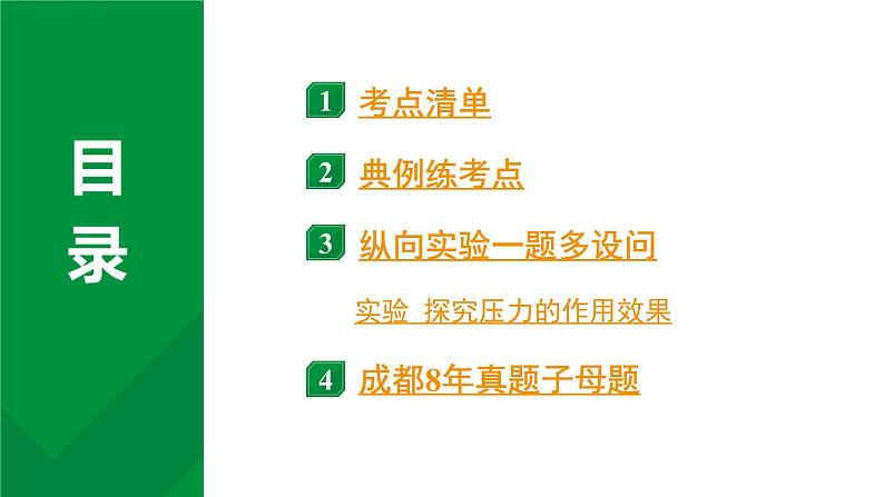 2024中考物理备考专题 第一部分 成都中考考点研究 第11讲 固体压强 (课件)第2页