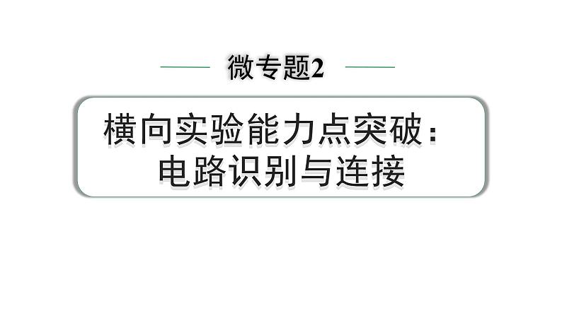 2024中考物理备考专题 微专题2 横向实验能力点突破：电路识别与连接 (课件)第1页