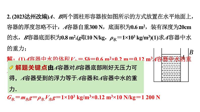 2024中考物理备考专题 题型六 压强、浮力综合计算题(课件)第5页