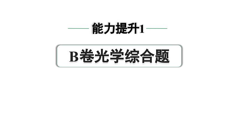 2024中考物理备考专题 能力提升1 B卷光学综合题 (课件)第1页