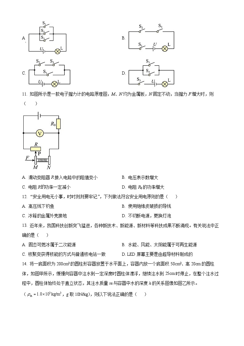 2024年山东省枣庄市中考物理试卷第3页