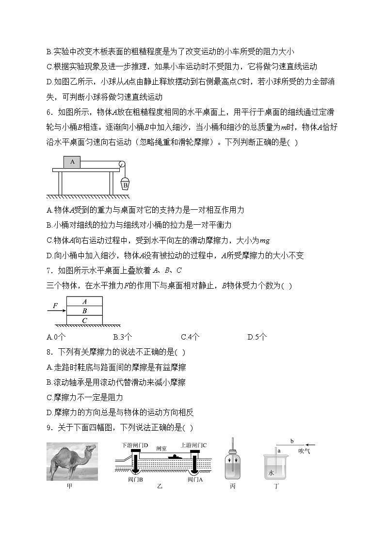 山东省德州市陵城区2023-2024学年下学期期中考试八年级物理试卷(含答案)第2页