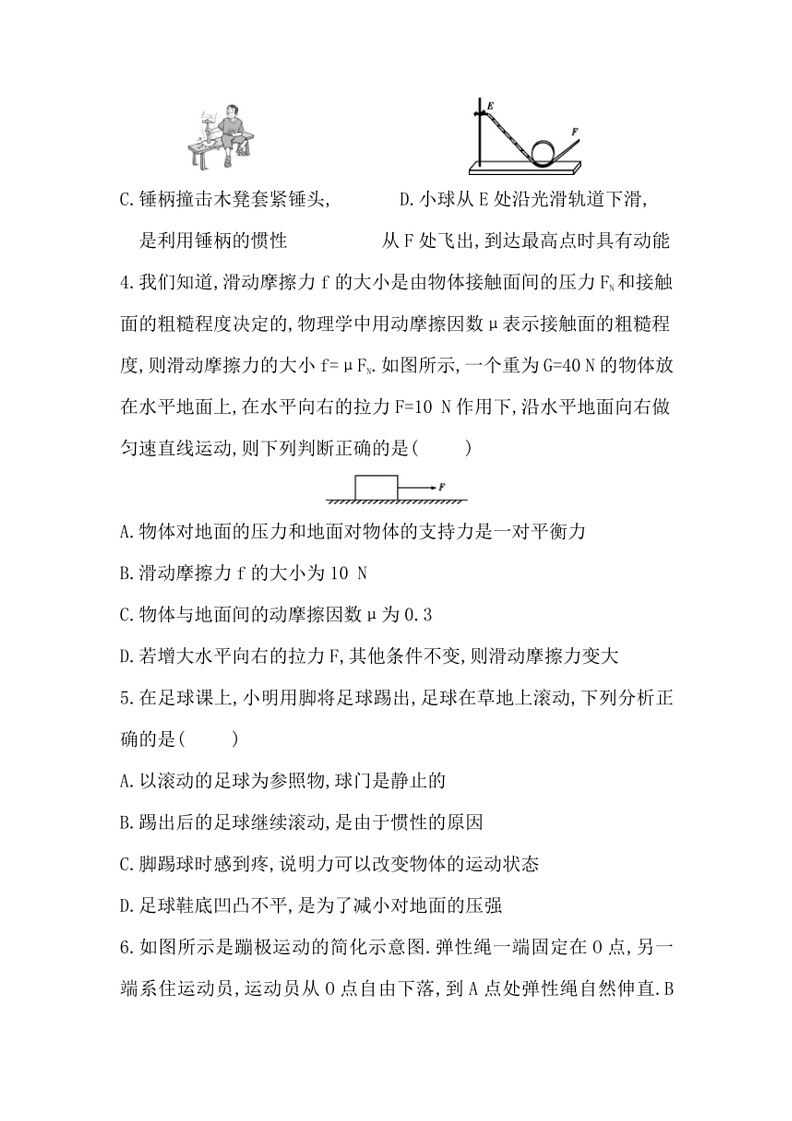 [物理]2023～～2024学年鲁科版八年级下册期末检测模拟卷（有答案）第2页