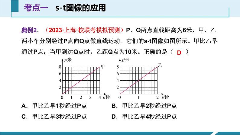 人教版八年级物理上册同步课件第一单元《机械运动》6.路程-时间图像和速度-时间图像（授课PPT）第7页