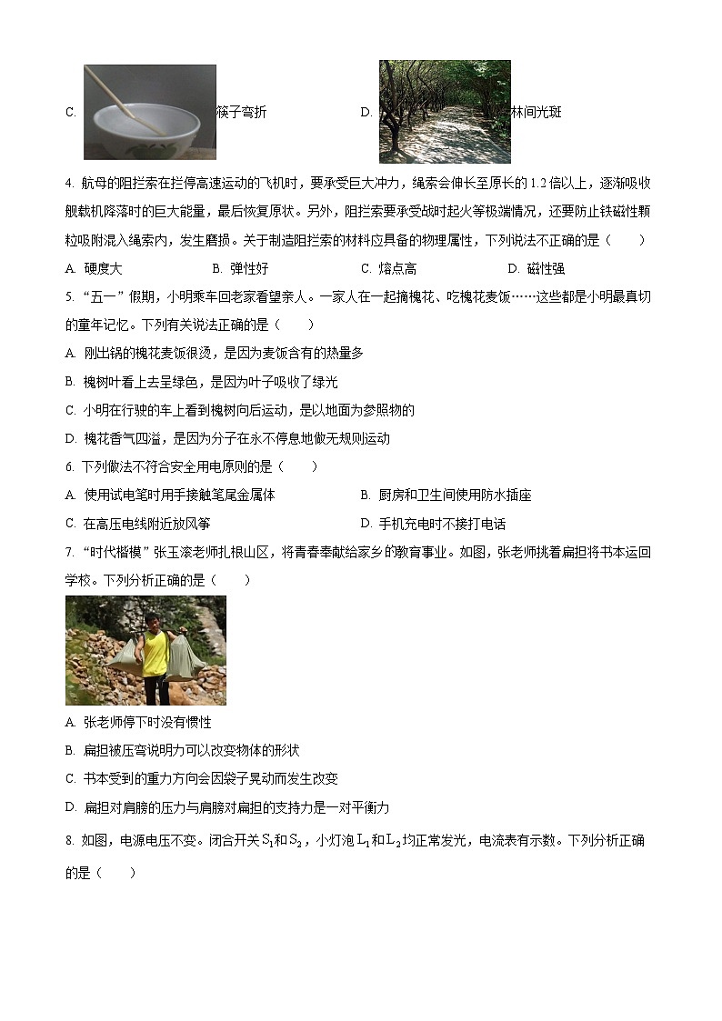 精品解析：2024年陕西省中考物理试题（A卷）（原卷版）02