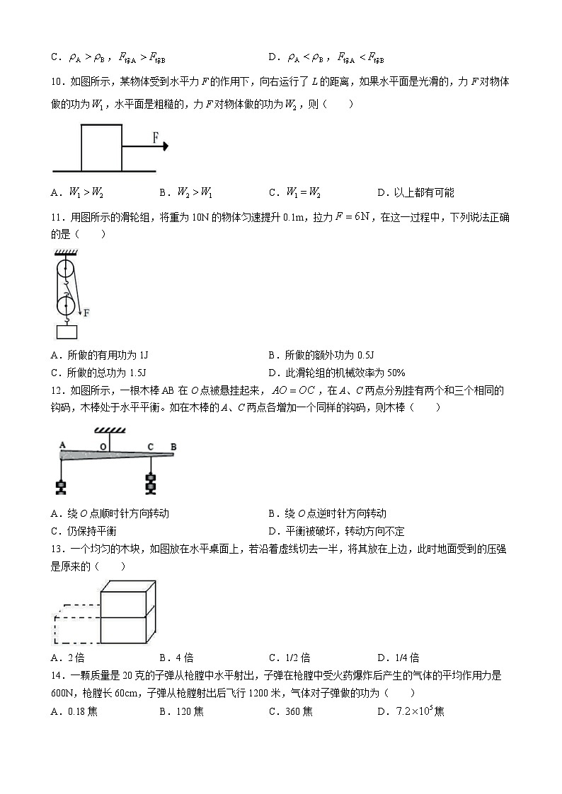 湖南省邵阳市隆回县2023-2024学年八年级下学期期末考试物理试题第3页