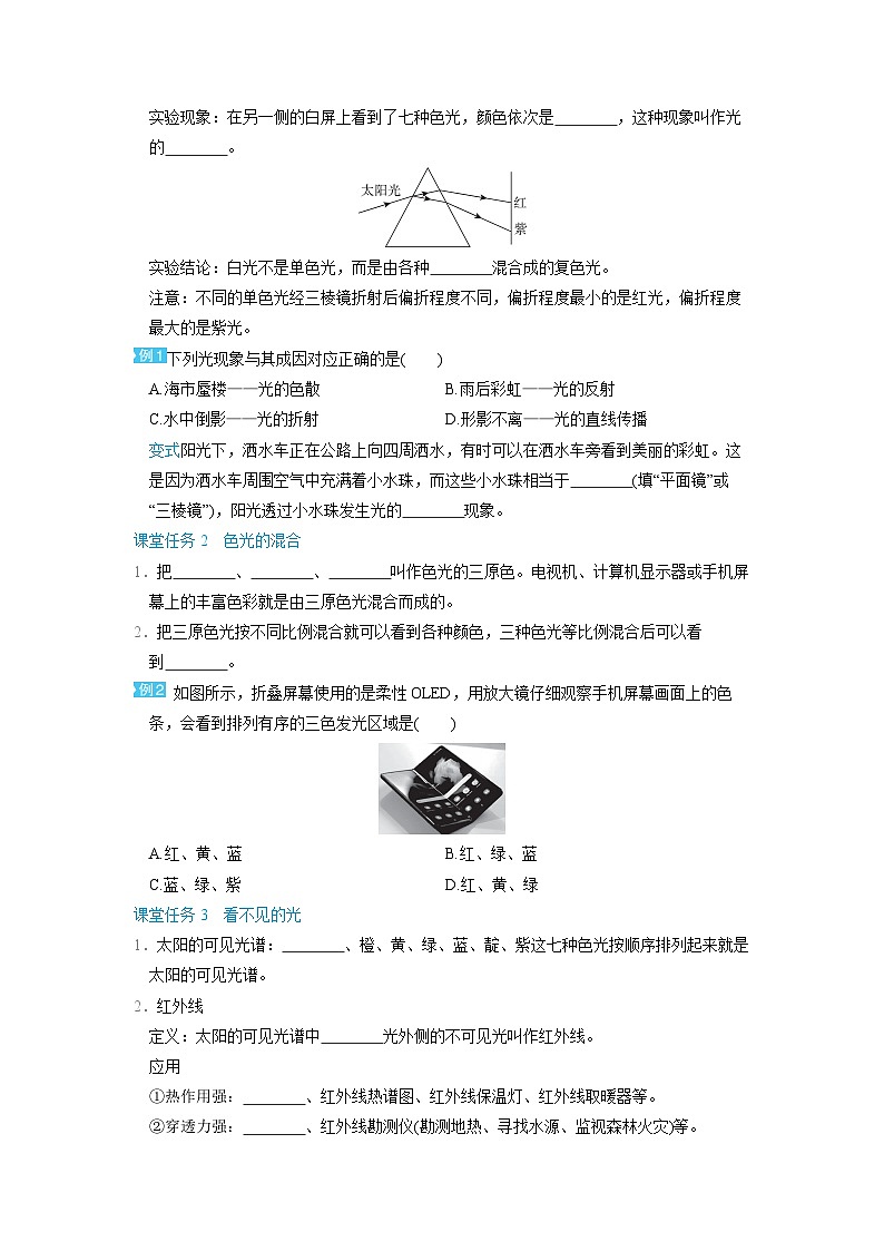 4.5 光的色散 （学案）2024-2025学年人教版（2024）八年级物理上册02