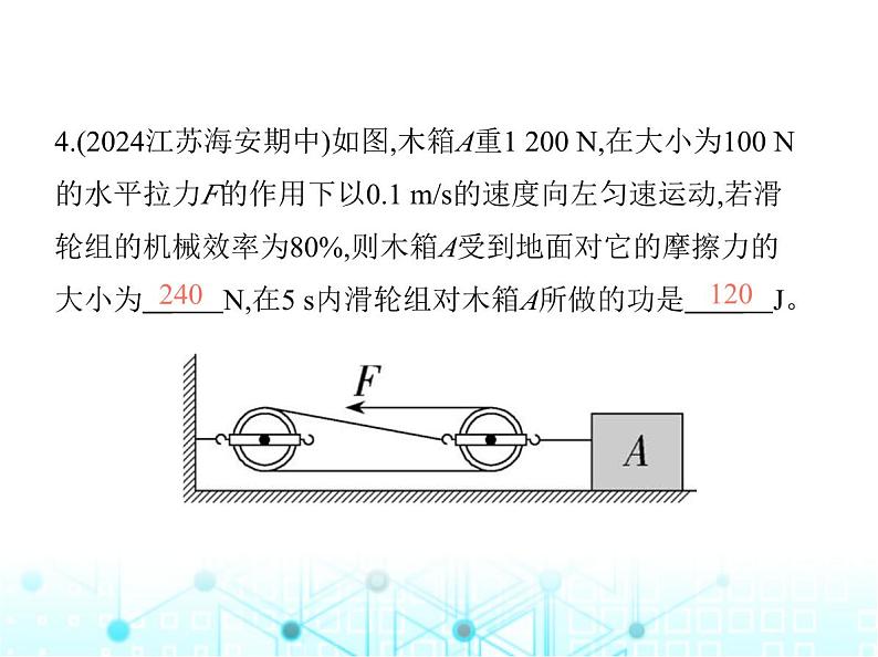 苏科版初中九年级物理专项素养综合练(三)机械效率的有关计算课件第8页