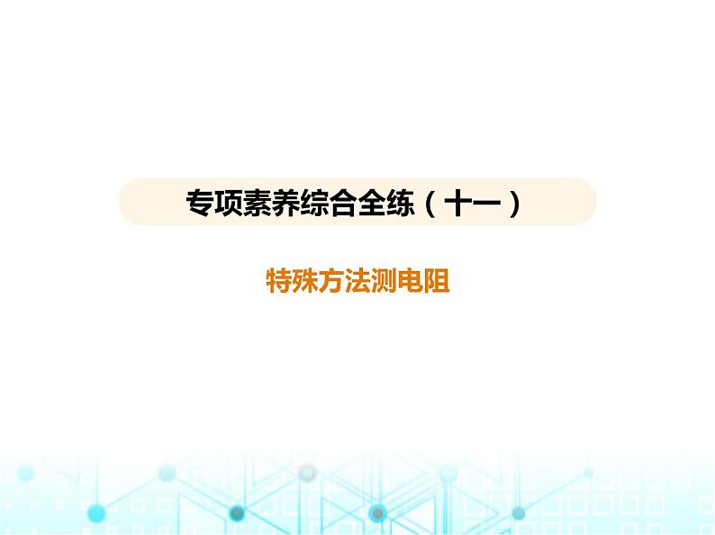 苏科版初中九年级物理专项素养综合练(十一)特殊方法测电阻课件01