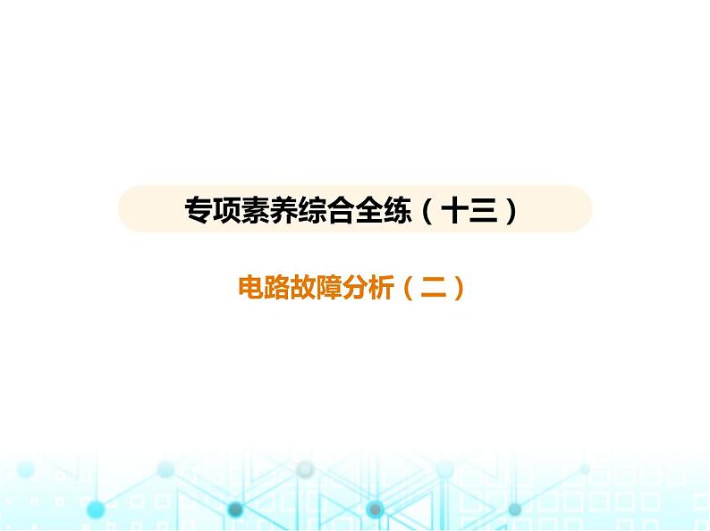 苏科版初中九年级物理专项素养综合练(十三)电路故障分析(二)课件第1页