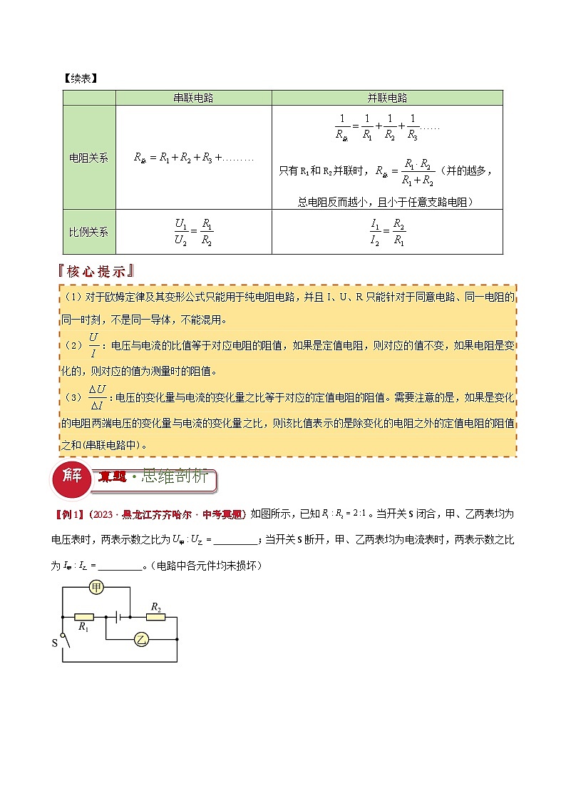 专题12 欧姆定律（原卷版）2024年中考物理答题技巧与模板构建第2页