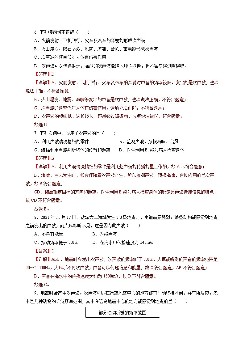 【苏科版】八上物理  1.4 人耳听不到的声音（课件+练习+内嵌视频）03