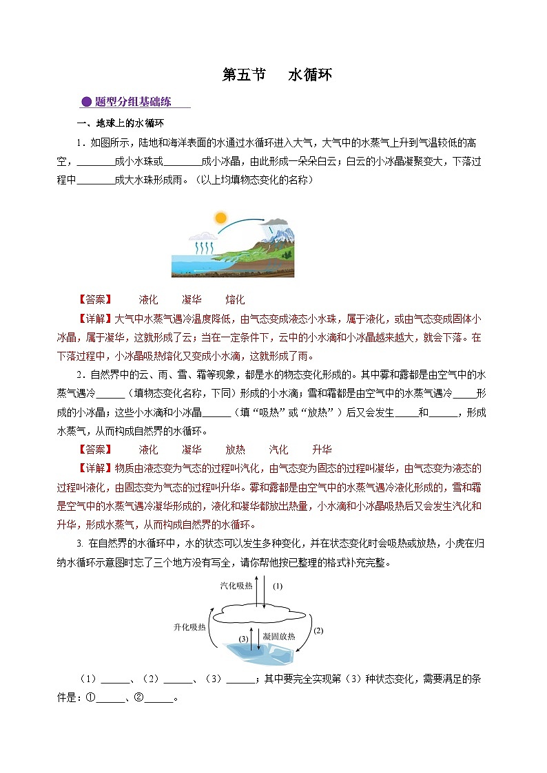 【苏科版】八上物理  4.5 水循环（课件+练习+内嵌视频）01