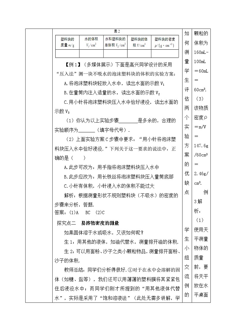 人教版八年级上册第六章6.3《测量物质的密度》第2课时精品课件+教学设计+同步练习题“（含参考答案）03
