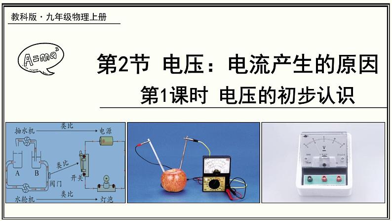 教科版物理九年级 4.3.1电压的初步认识 同步课件01