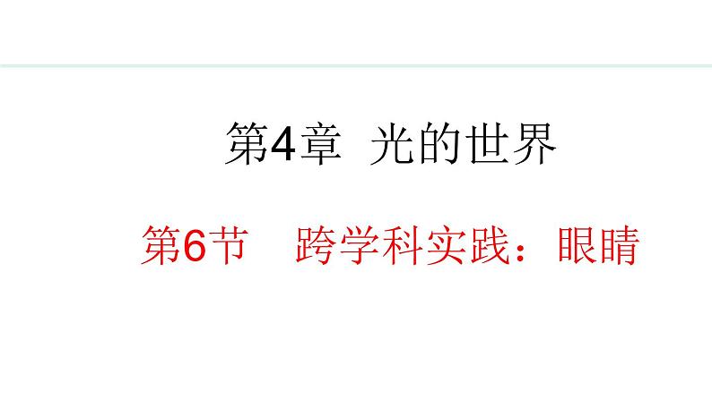 4.6 跨学科实践：眼睛 课件- 2024-2025学年教科版物理八年级上册第1页