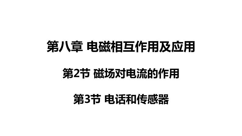 8.2 磁场对电流的作用 & 8.3 电话和传感器(课件)- 2024-2025学年教科版物理九年级上册第1页