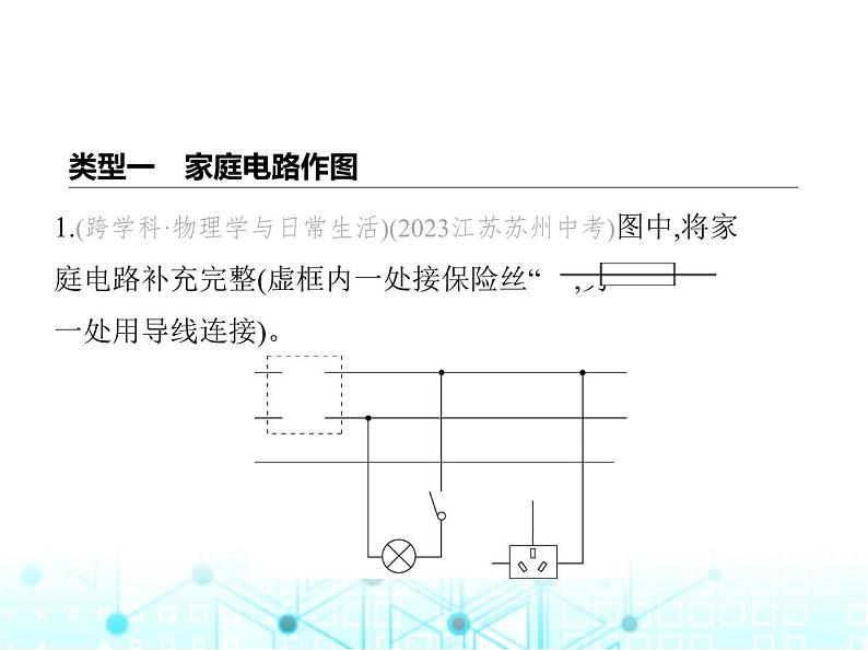 北师大版初中九年级物理专项素养综合练(十一)家庭电路作图与故障分析课件第2页