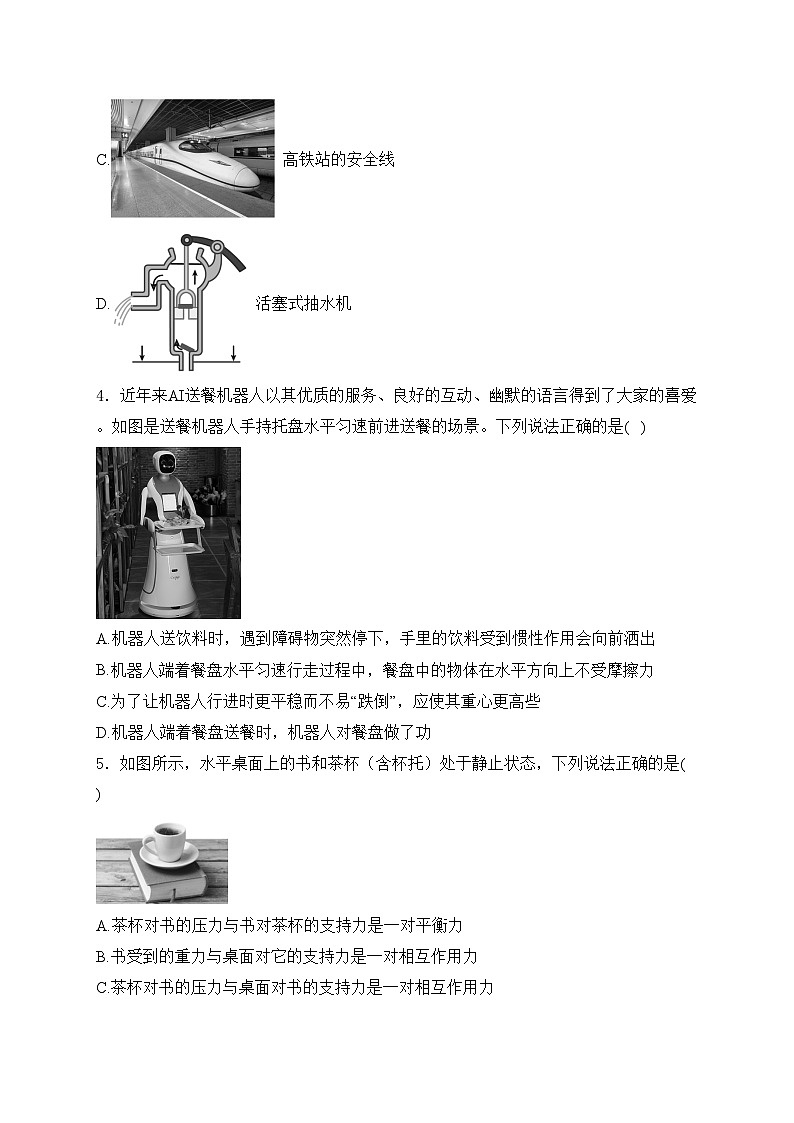 河南省三门峡市2023-2024学年八年级下学期期末物理试卷(含答案)第2页