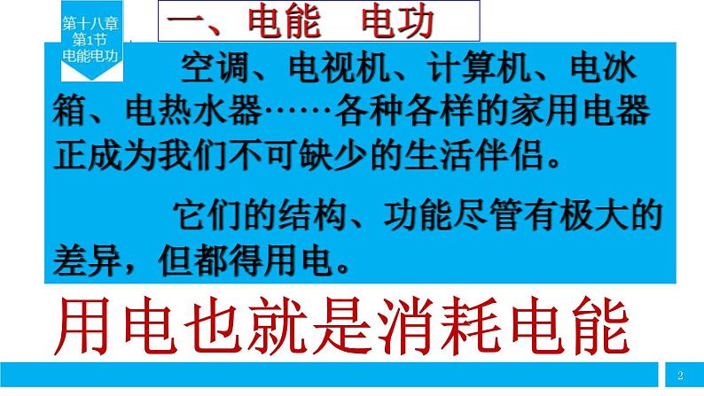 18.1《电能 电功》教学课件-2024-2025学年人教版九年级物理下册02