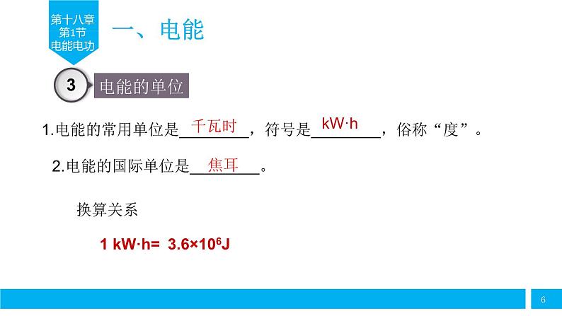 18.1《电能 电功》教学课件-2024-2025学年人教版九年级物理下册06