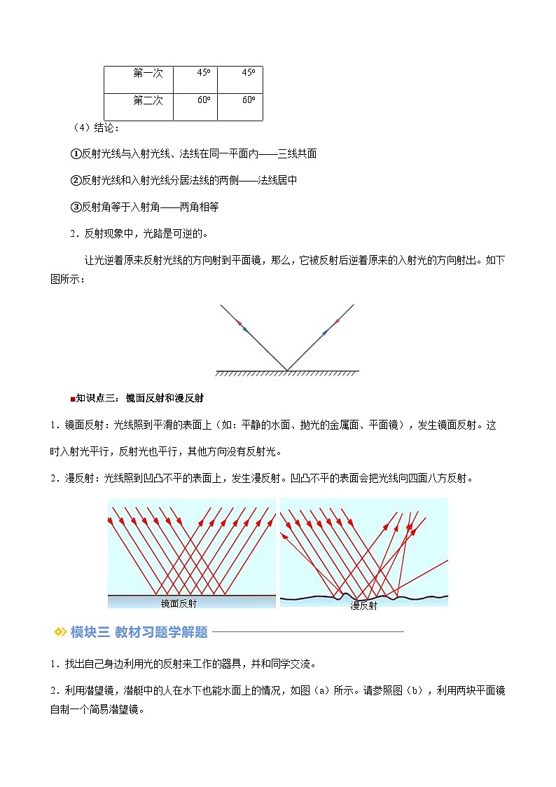 第10讲 光的反射（含答案）（预习）2025学年八年级物理上册暑假提升讲义（苏科版）03