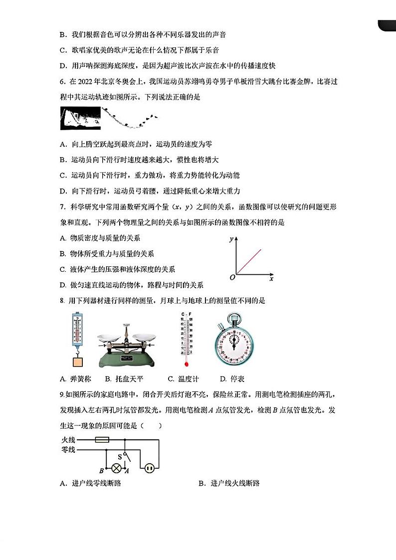 山东省菏泽市郓城县2023年中考二模考试物理化学试题第2页
