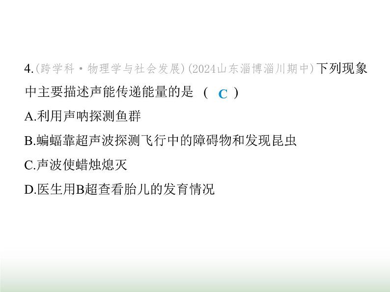 鲁科版八年级物理上册第2章声现象素养综合检测课件08