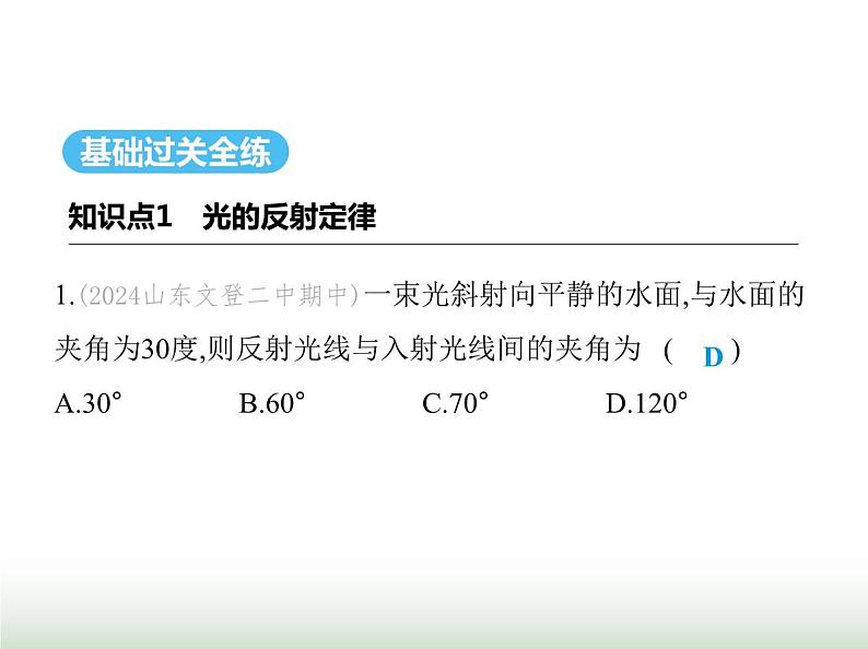 鲁科版八年级物理上册第3章光现象第2节光的反射课件02