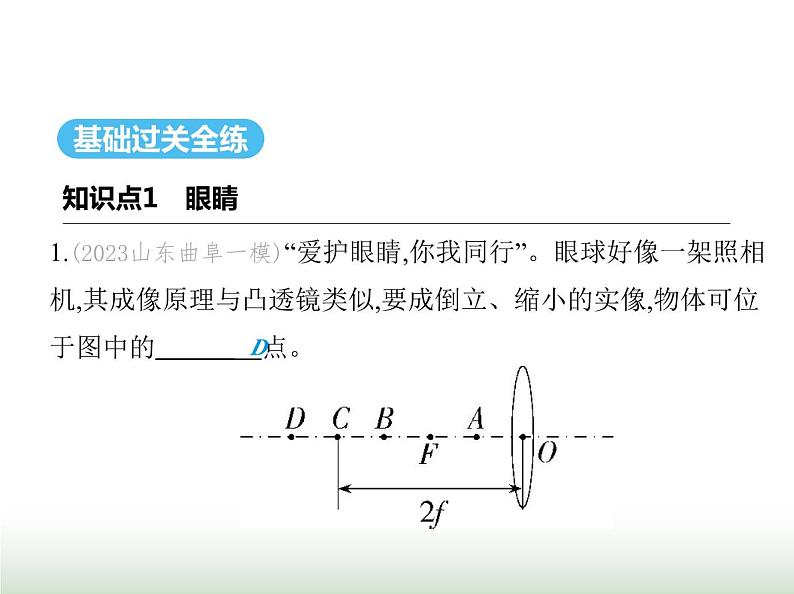 鲁科版八年级物理上册第3章光现象跨学科实践眼睛与眼镜课件第2页