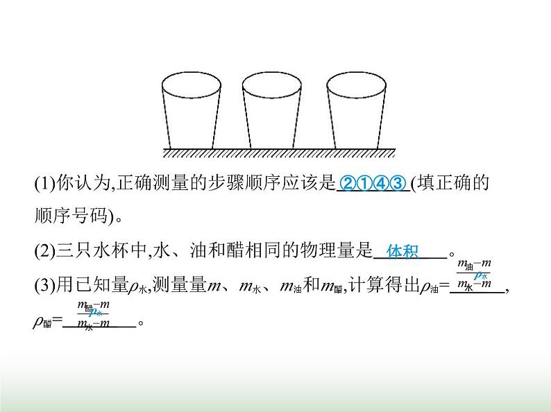 鲁科版八年级物理上册专项素养综合练(七)测量密度的特殊方法课件第6页