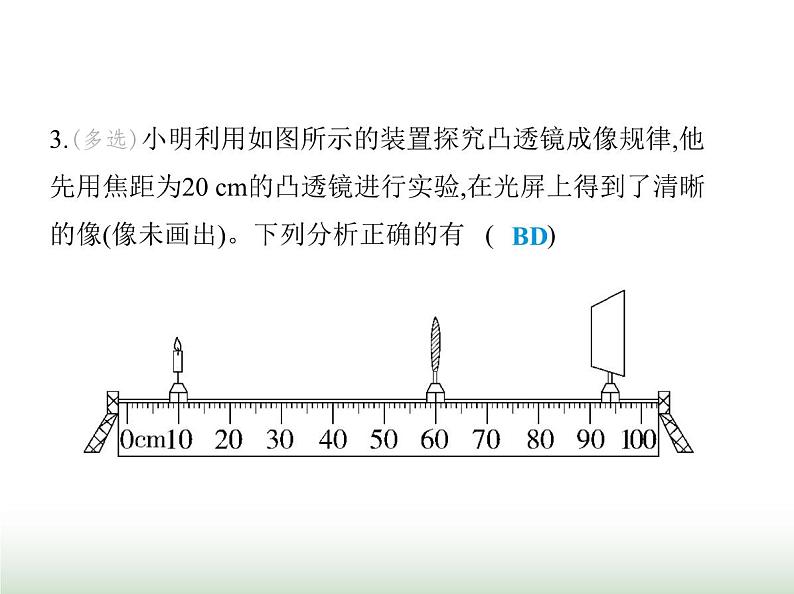 鲁科版八年级物理上册第3章光现象第5节凸透镜成像的规律第1课时凸透镜成像的规律课件第8页